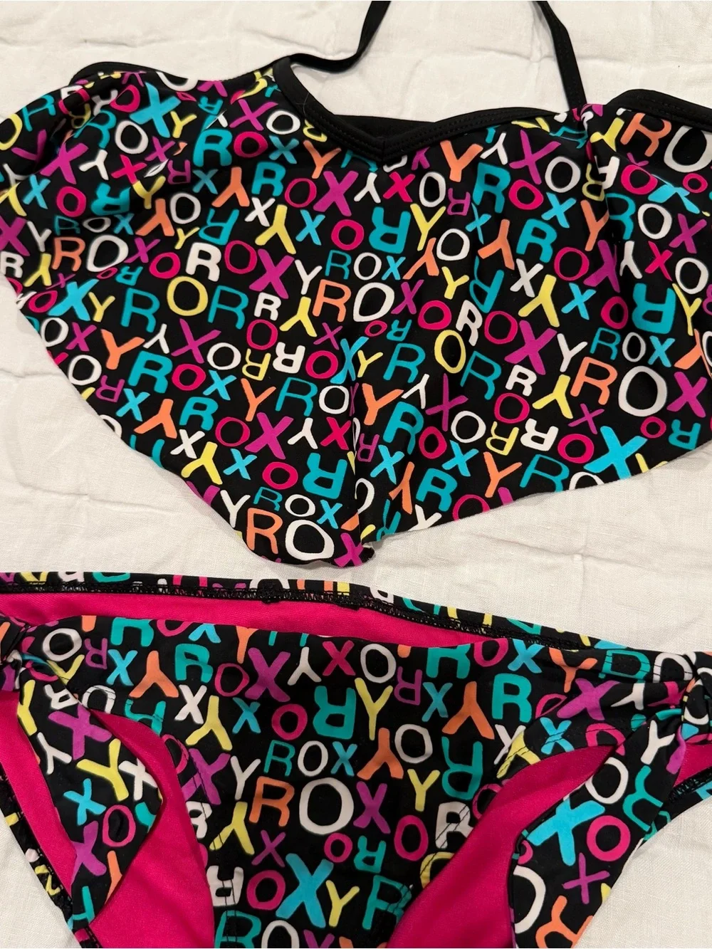 Roxy girls swimsuit set 10 rashguard bathing suit bikini 4 pieces